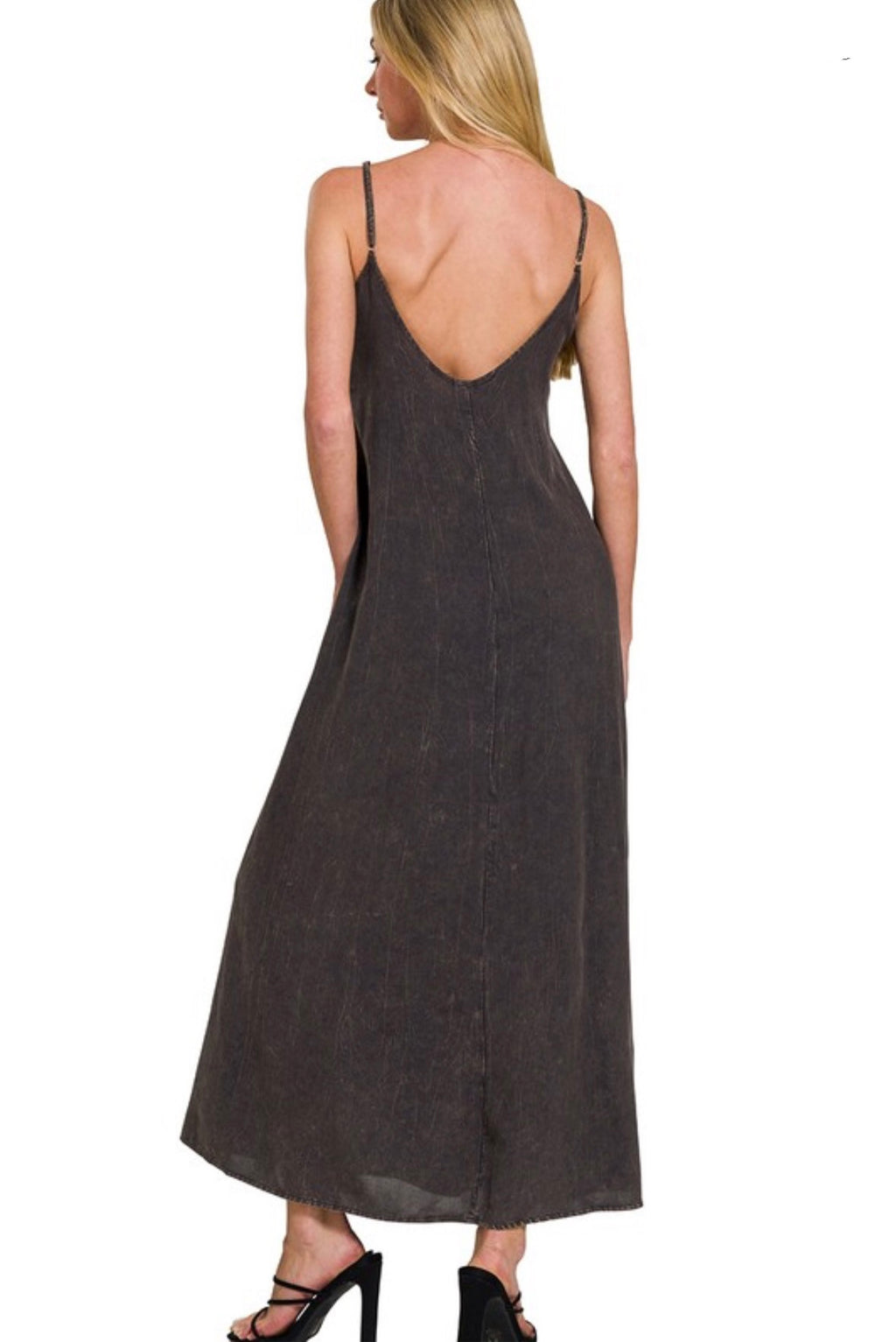 Black Washed Maxi Dress