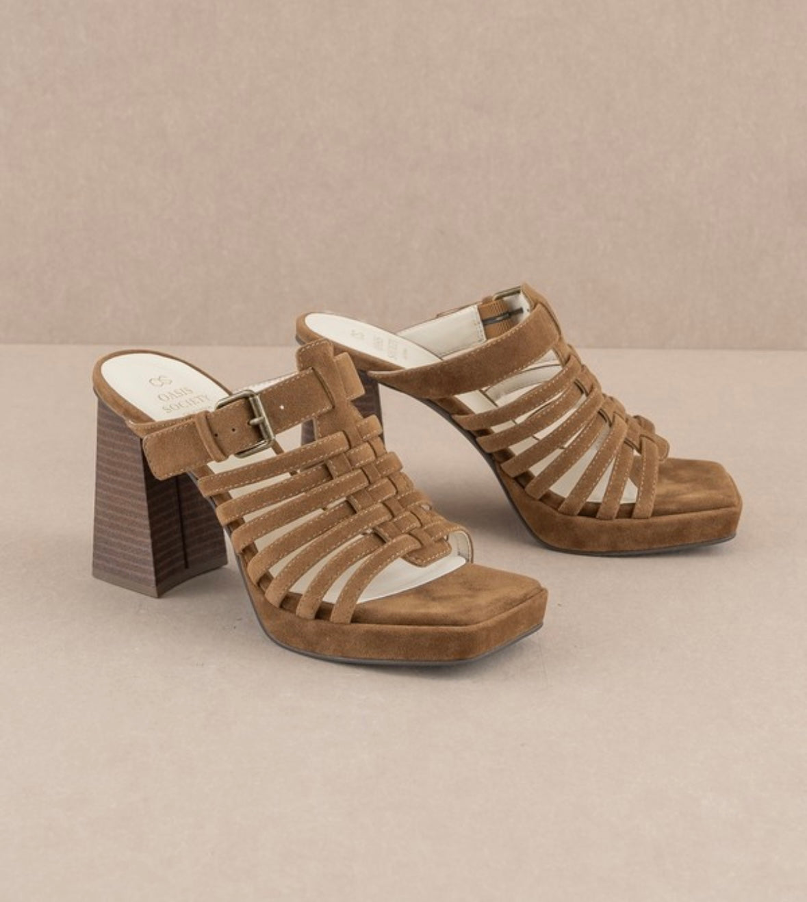 Brown Rome Basket Weave Sandals