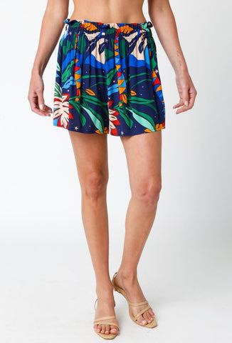 Navy Tropical Shorts