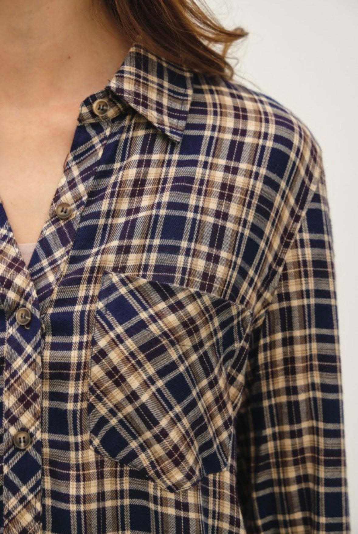 Blue Plaid Button Down Shirt