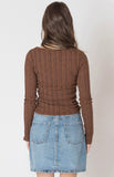 Brown Melange Ribbed Top
