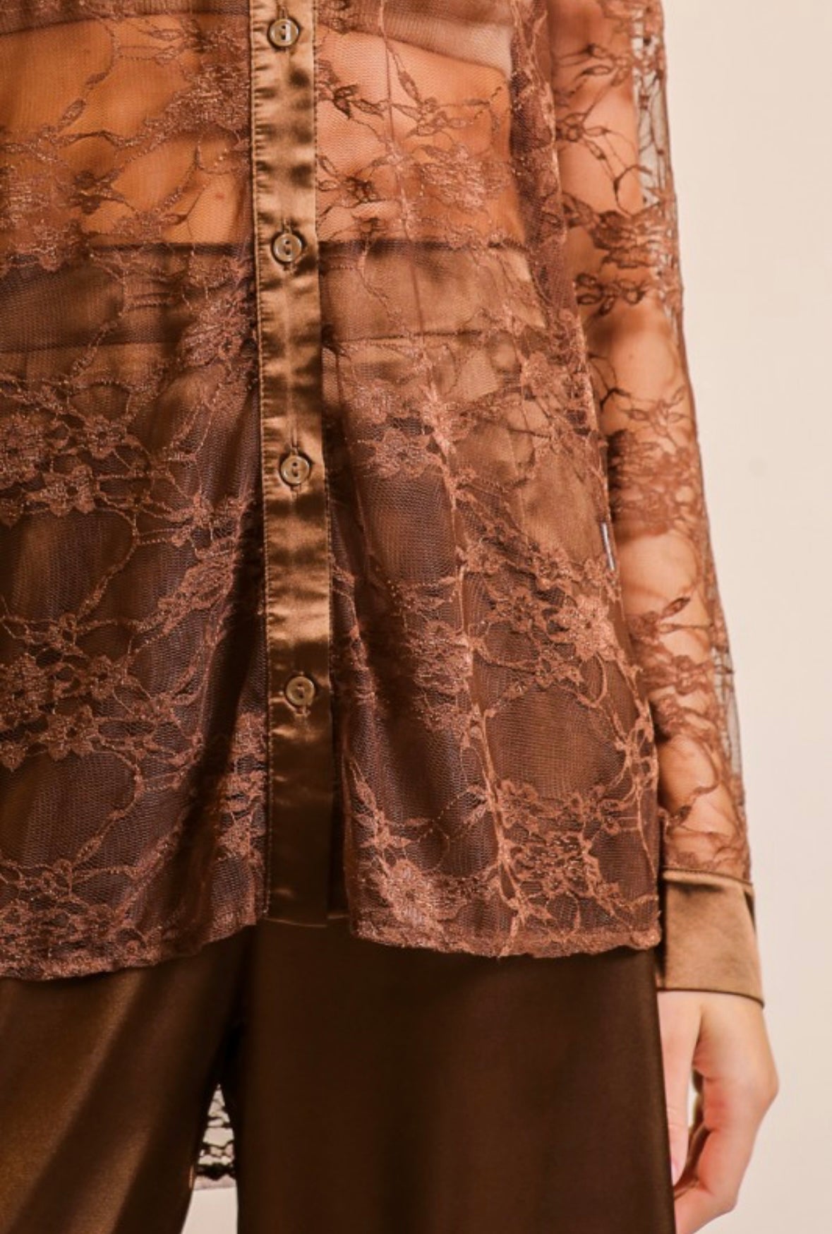 Chocolate Lace Button Down