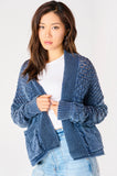 Indigo Crochet Cardigan