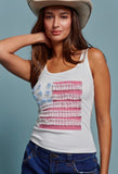 Embroidered American Flag Tank