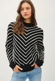 Black Chevron Stripe Sweater
