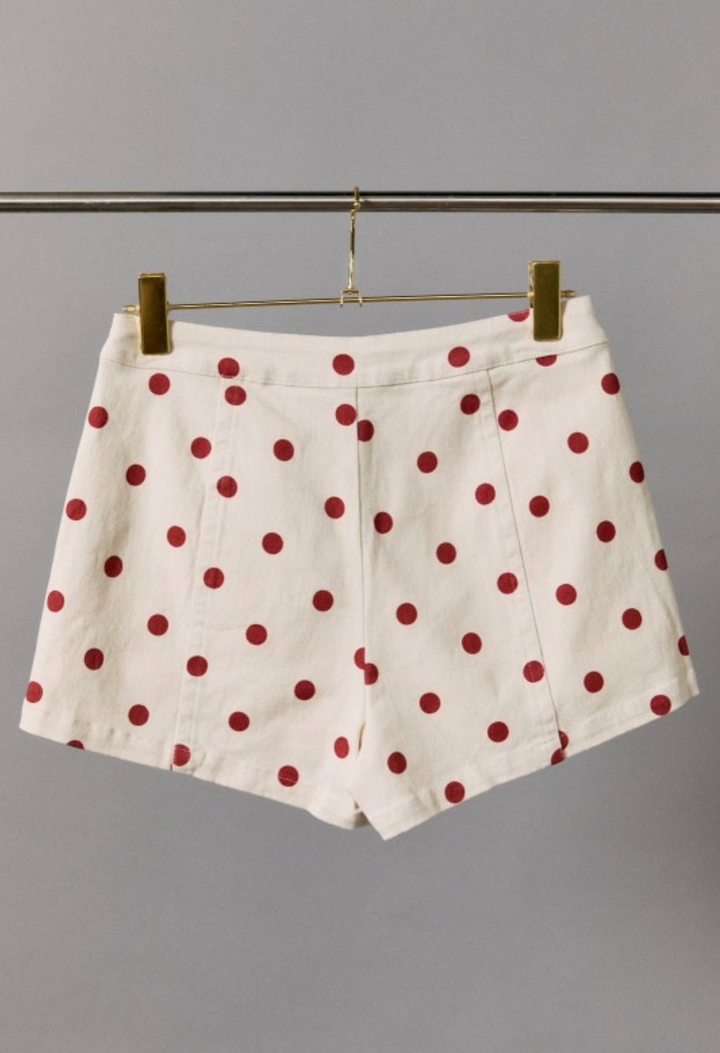 Red Polka Dot Denim Shorts