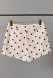 Red Polka Dot Denim Shorts