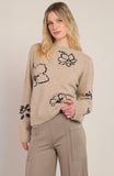 Taupe Floral Sweater