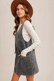 Teal Corduroy Overall Dress