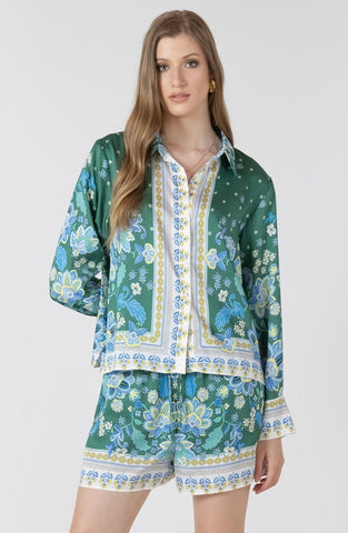 Poolside Scarf Print Button Down