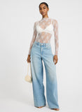 White Sheer Lace Top