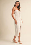 Linen Lace Up Dress