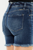 Darkwash Denim Distressed Bermuda Shorts