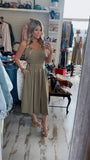 Dusty Sage Belted Dress
