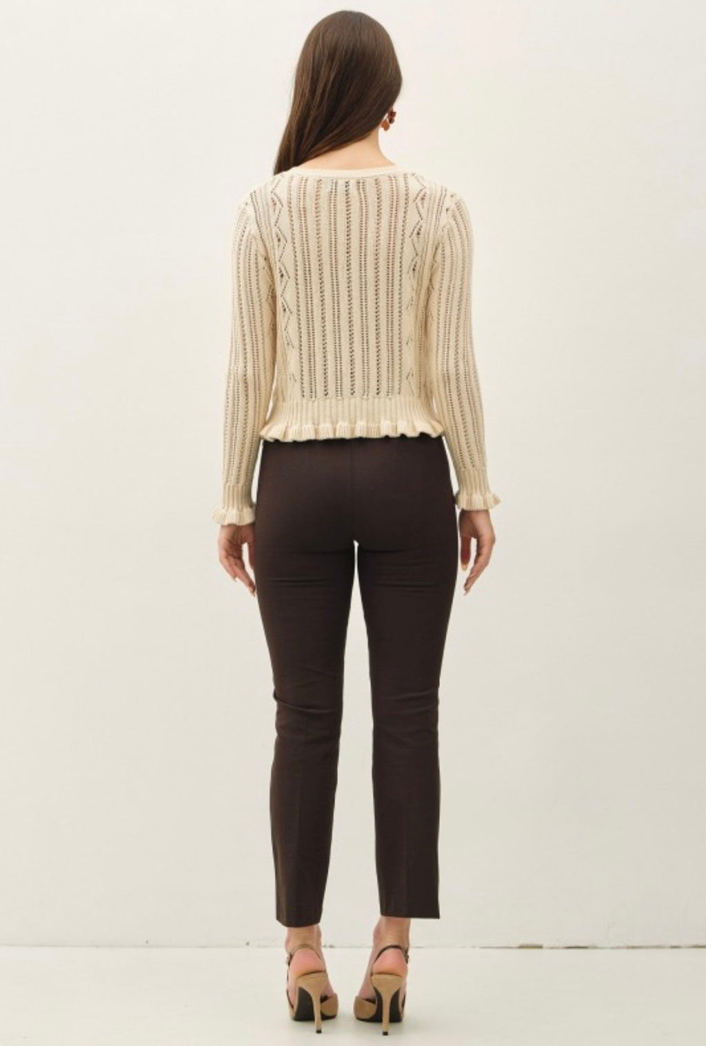 Natural Pointelle Cardigan