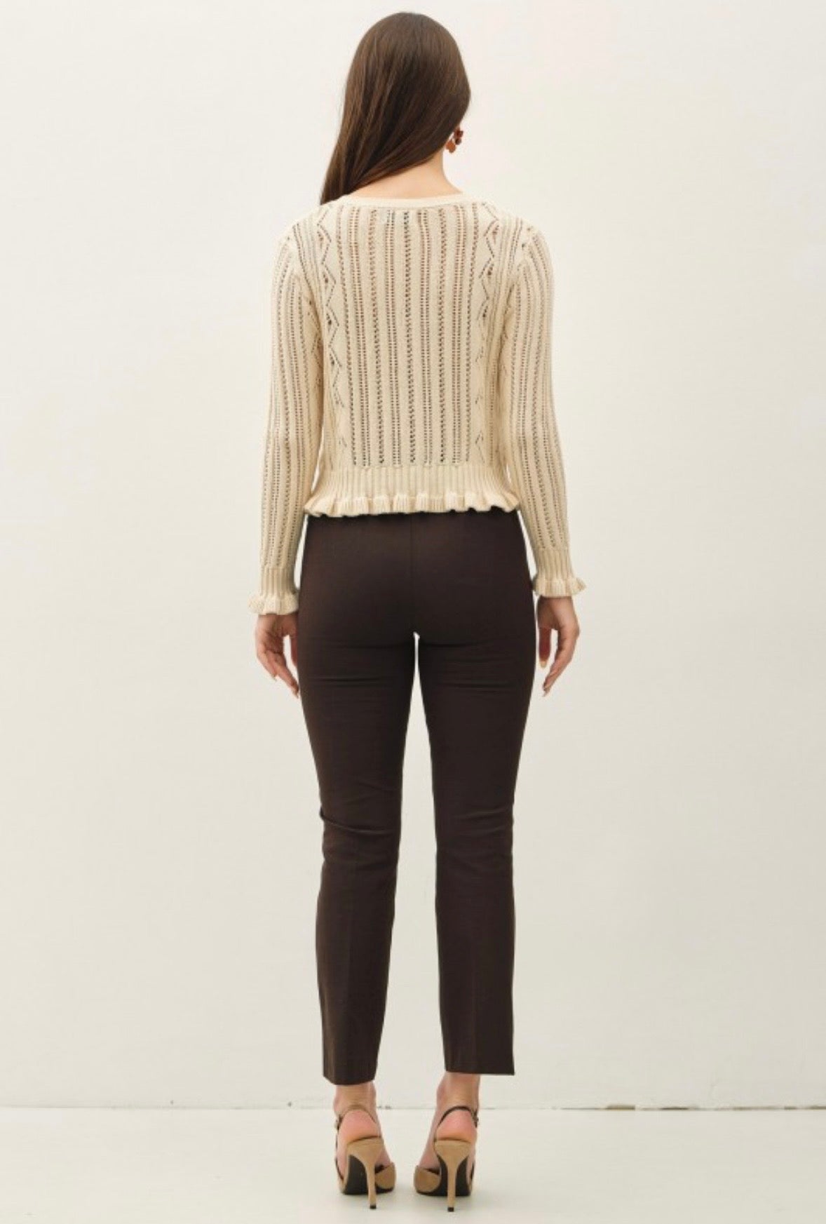 Natural Pointelle Cardigan