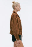 Camel Suede Bomber Jacket