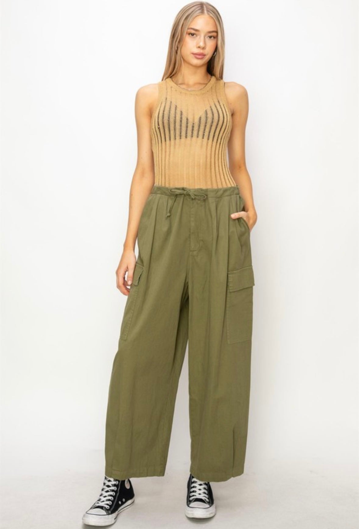 Sand Mesh Knit Tank Top