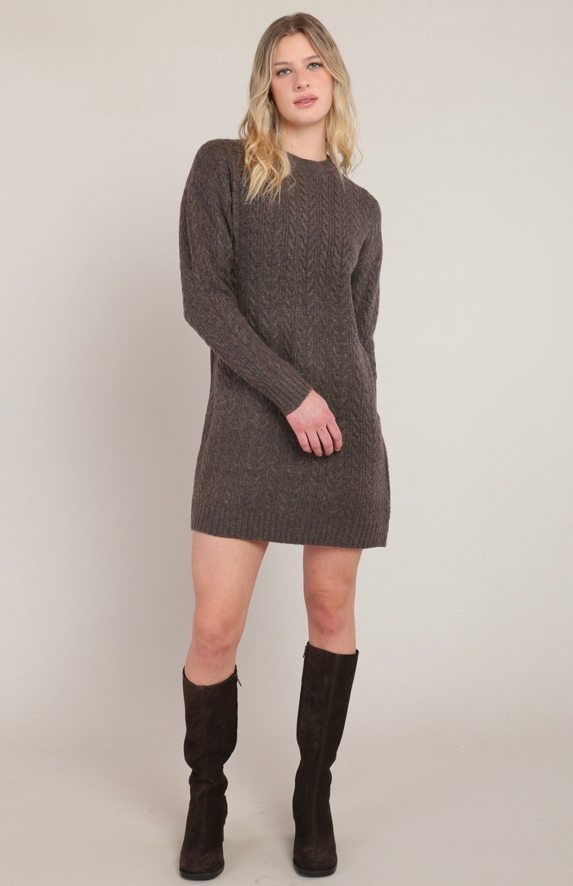 Chestnut Heather Sweater Dress