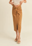 Camel Twisted Skirt