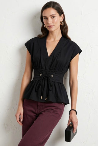 Black Belted Blouse