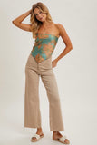 Teal Floral Scarf Top