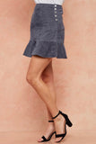 Grey Corduroy Flounce Skirt