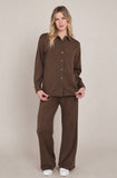 Milk Chocolate Button Down Sweatshirt