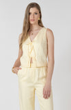 Lemon Linen Tie Top
