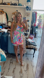 Miami Multicolor Satin Slip Dress