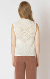 Ecru Crochet Sleeveless Sweater