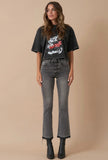 Grey High Rise Cropped Jeans