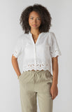 White Eyelet Button Down