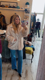 Cream Mix Faux Fur Coat