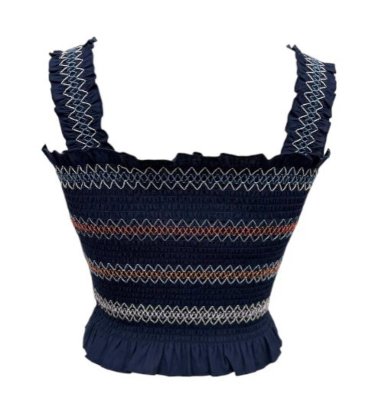 Navy Smocked Tank
