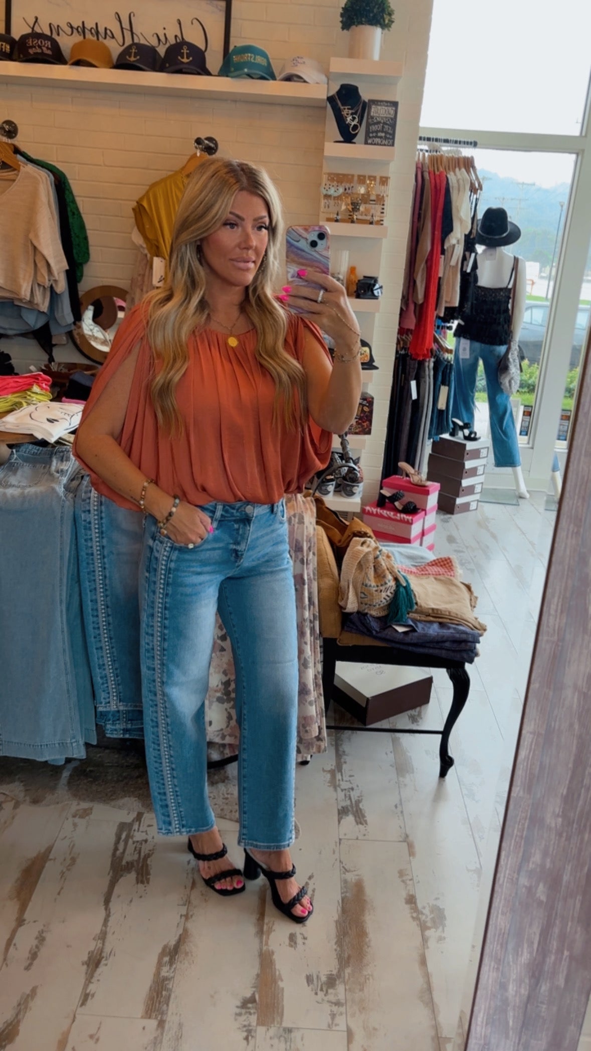 Rust Bubble Blouse