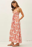 Orange Tropical Maxi Dress