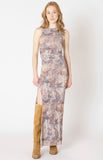Neutral Abstract Mesh Dress