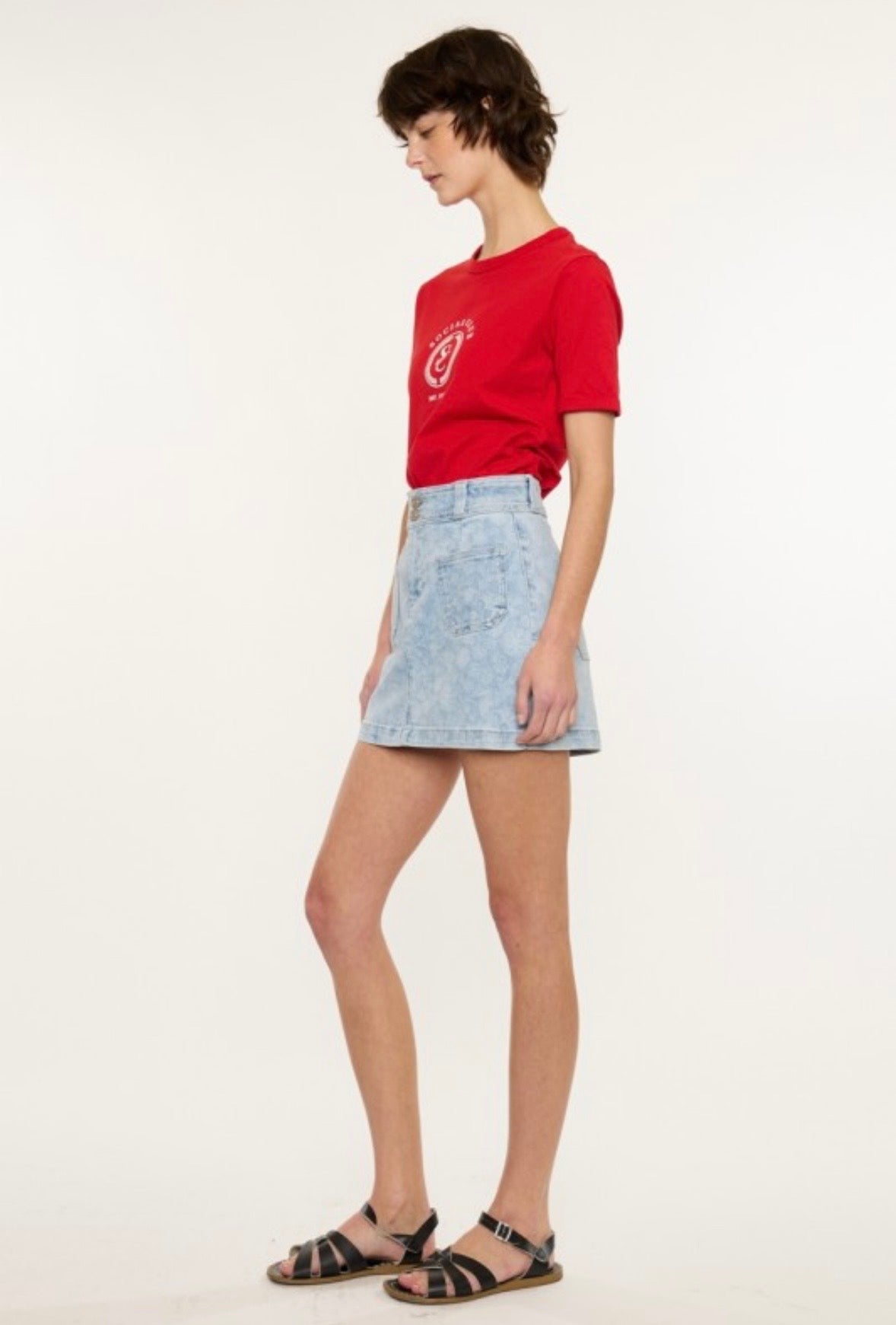 Floral Jean Skirt