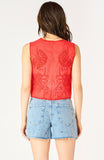 Red Eyelet Vest