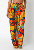 Multicolor Tropical Peplum Top