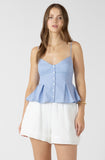 Blue Mini Stripe Flare Tank