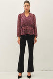 Plum Paisley Peasant Top