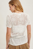 Ivory Crochet Peplum Top