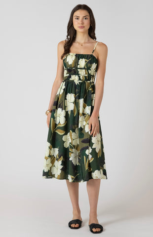 Palm Blossom Midi Dress