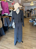 Charcoal Ribbed Wide Leg Pants