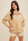 Camel Stripe Mix Half Zip
