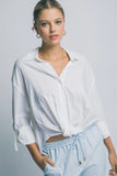 White Linen Twist Shirt