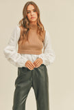 Camel Sweater Shirt Combo