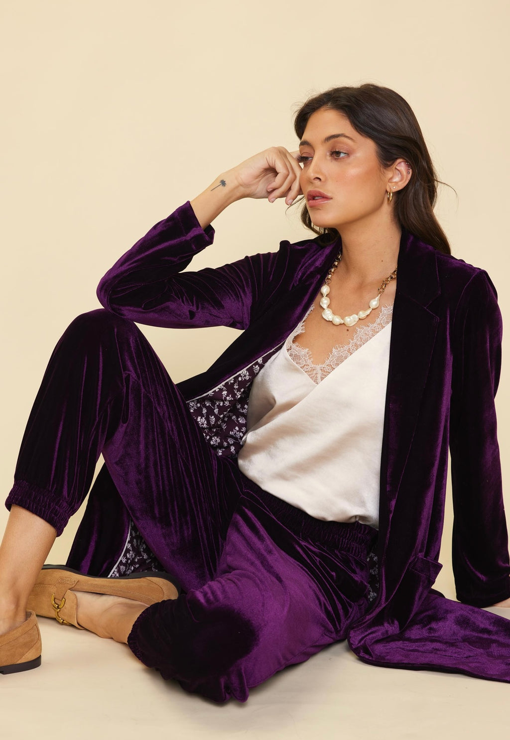 Plum Velvet Jogger